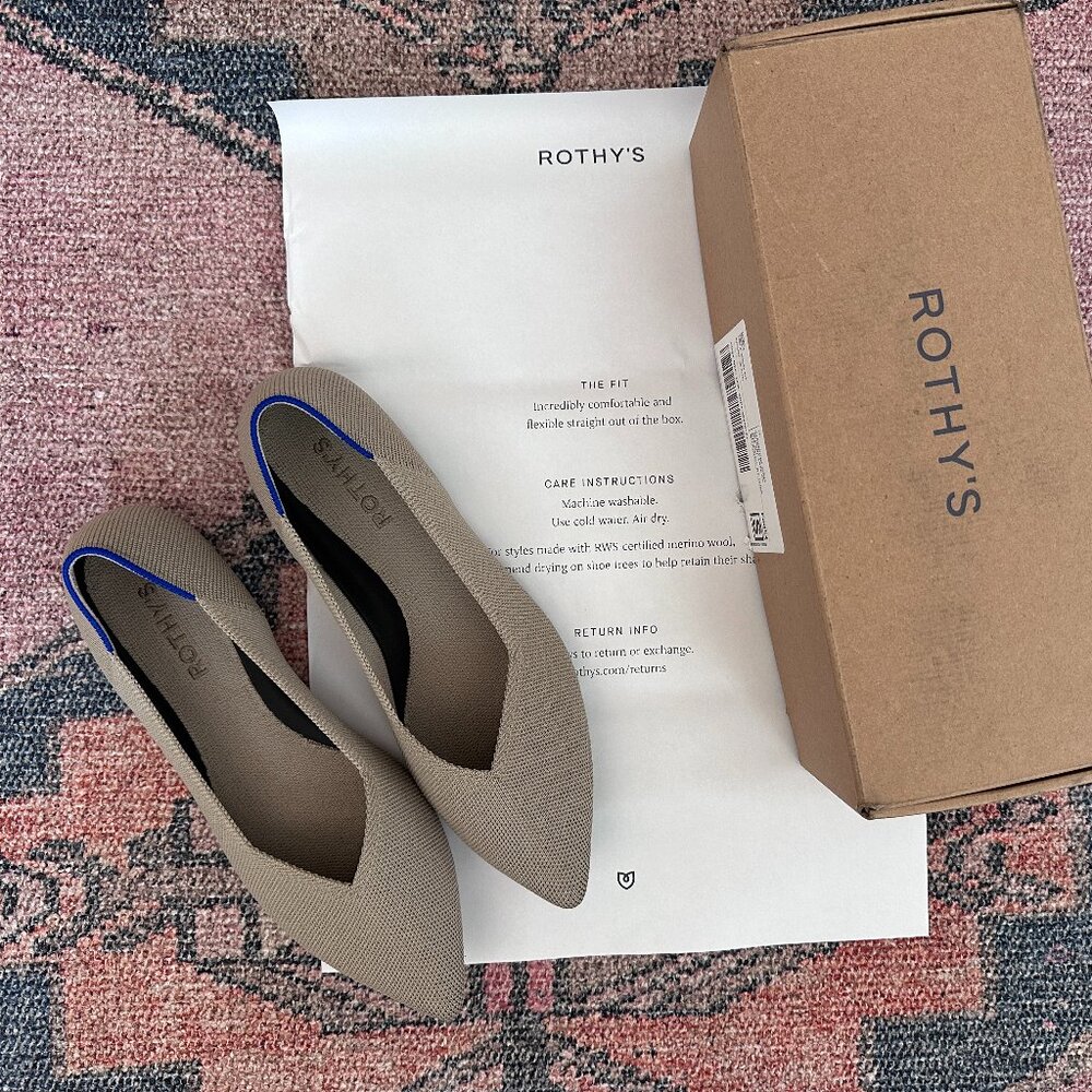 Rothys The Point II flat in Khaki